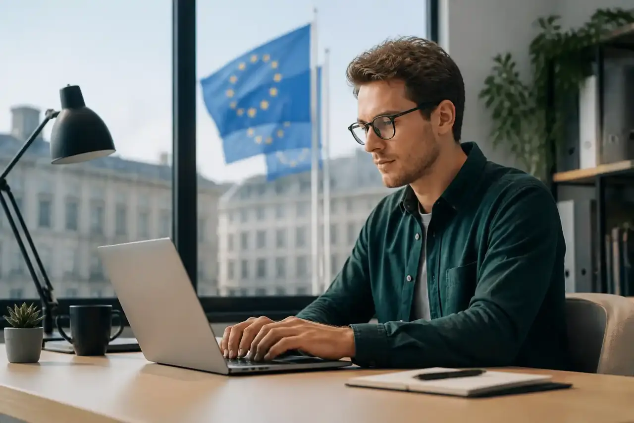 Équipe de développeurs européens collaborant dans un bureau moderne