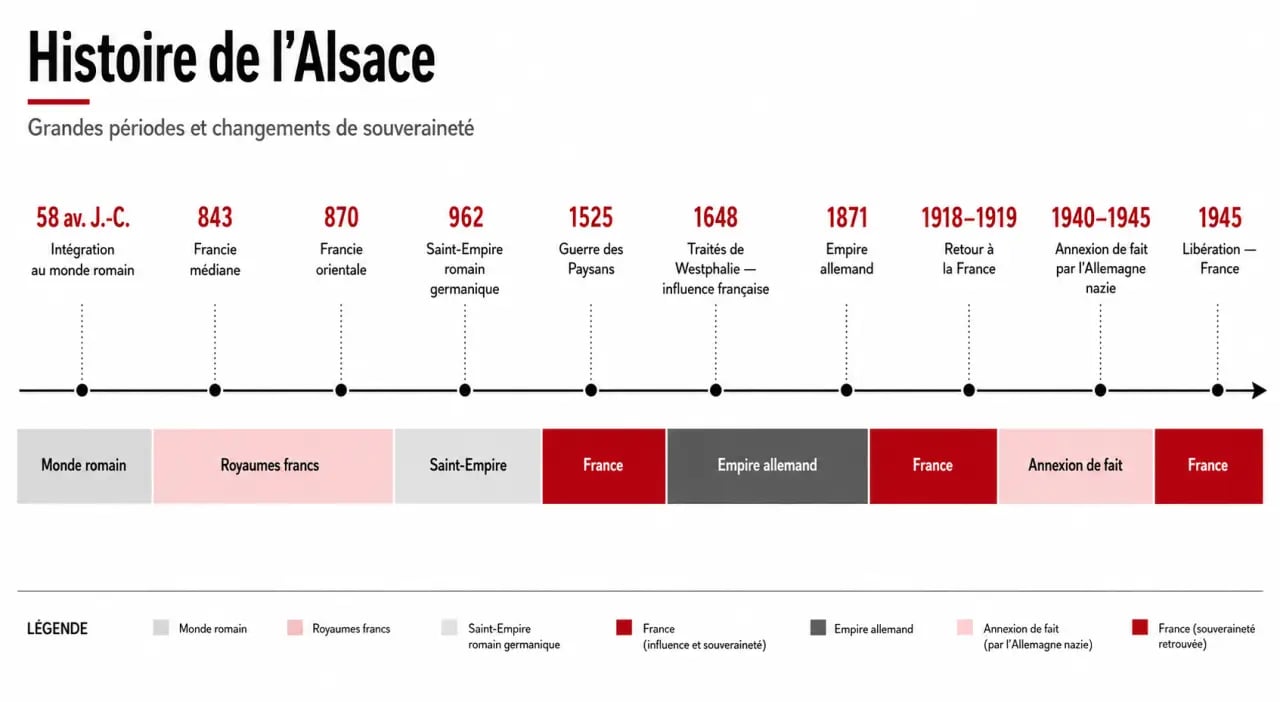 Histoire de l Alsace : frise chronologique des grandes périodes et changements de souveraineté