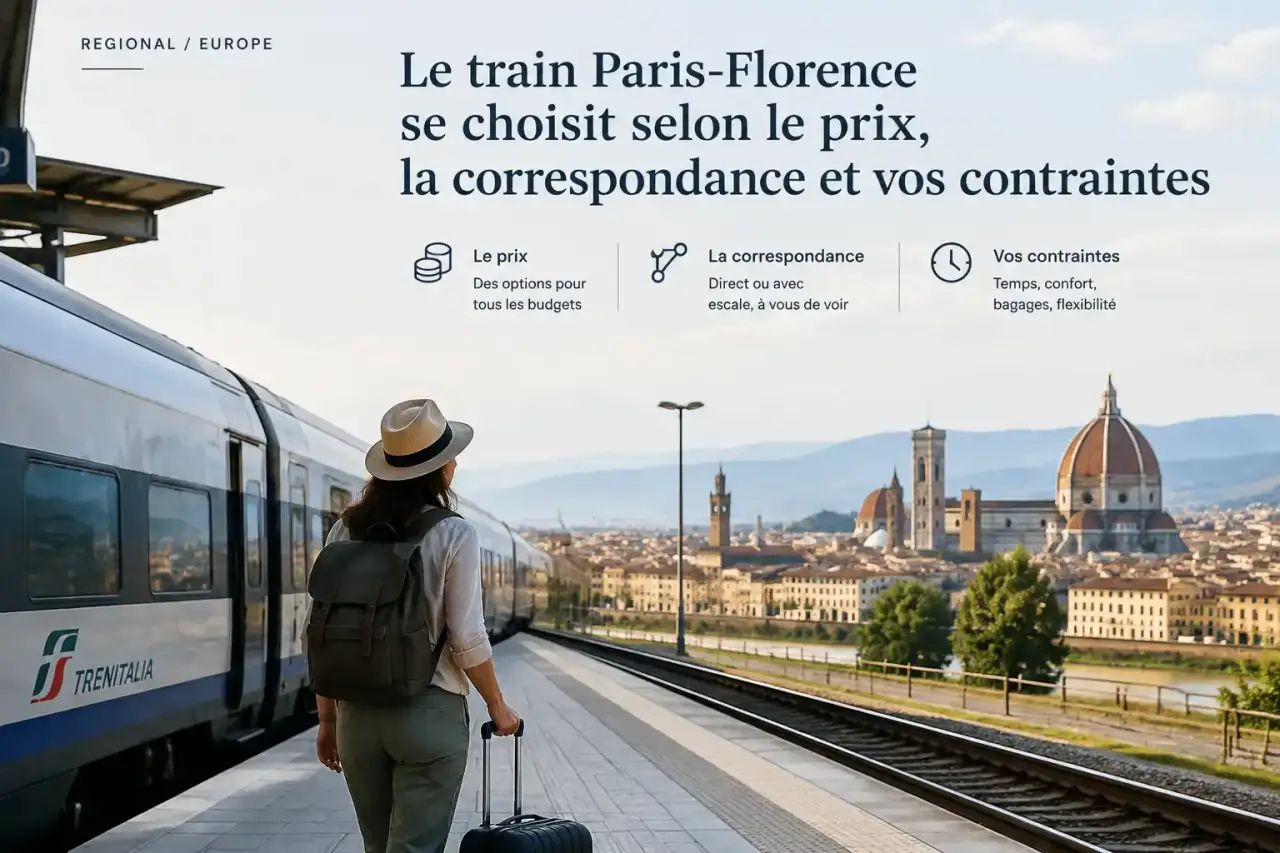 Le train Paris-Florence se choisit selon le prix, la correspondance et vos contraintes