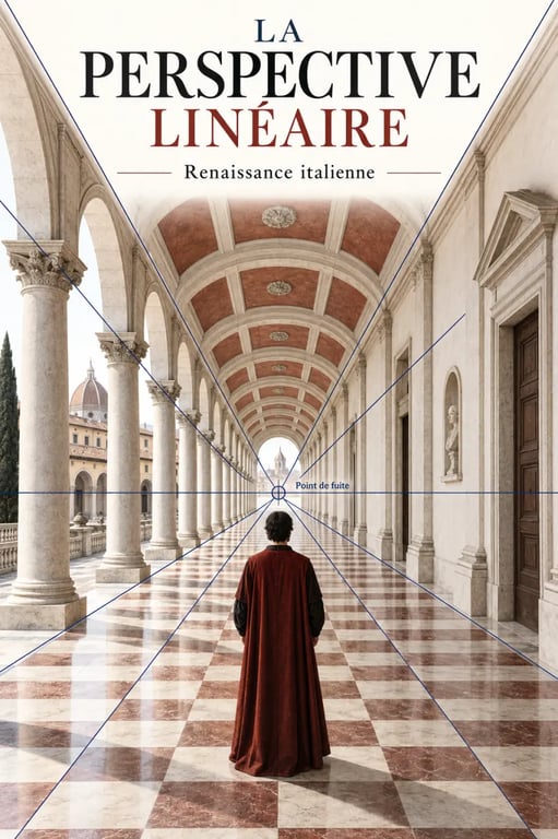 Schéma visuel de la perspective linéaire dans la Renaissance italienne