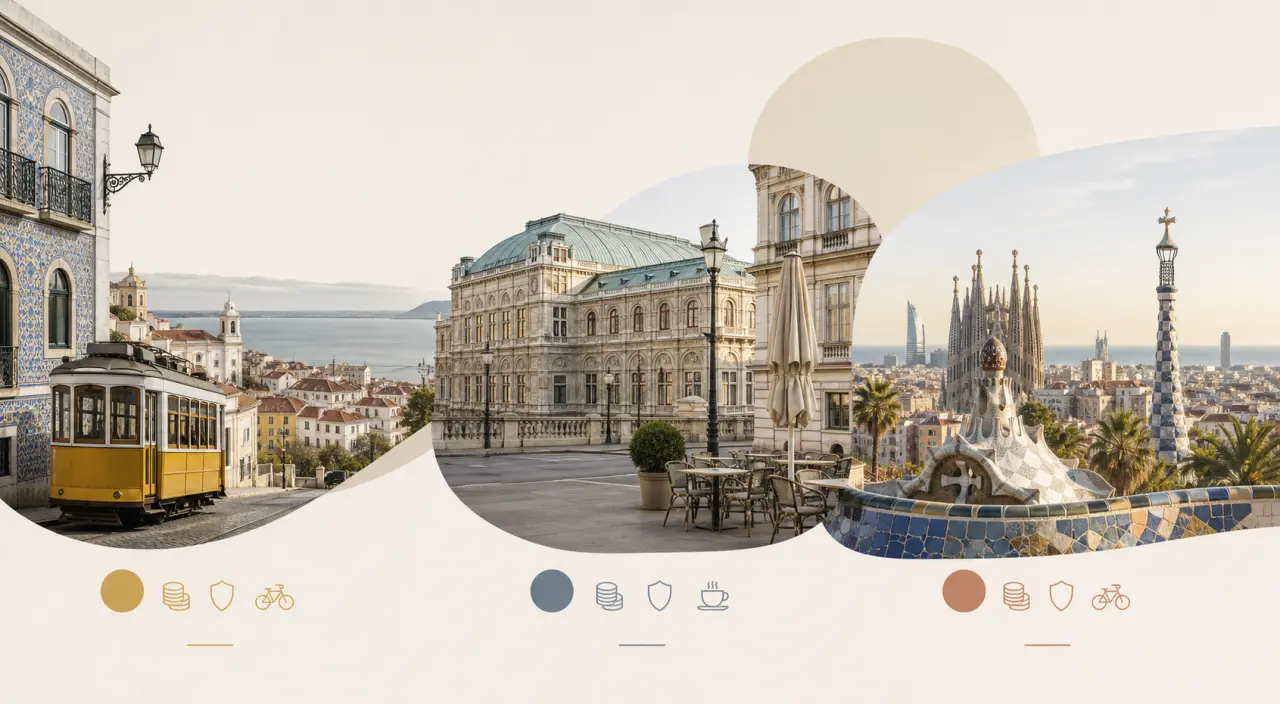 Lisbonne, Vienne ou Barcelone : quelle ville choisir en Europe selon votre budget, votre sécurité et votre style de vie ?